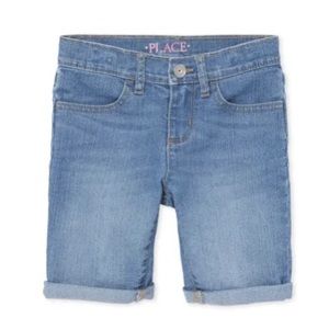 Roll Cuff Skimmer Shorts Med Blue